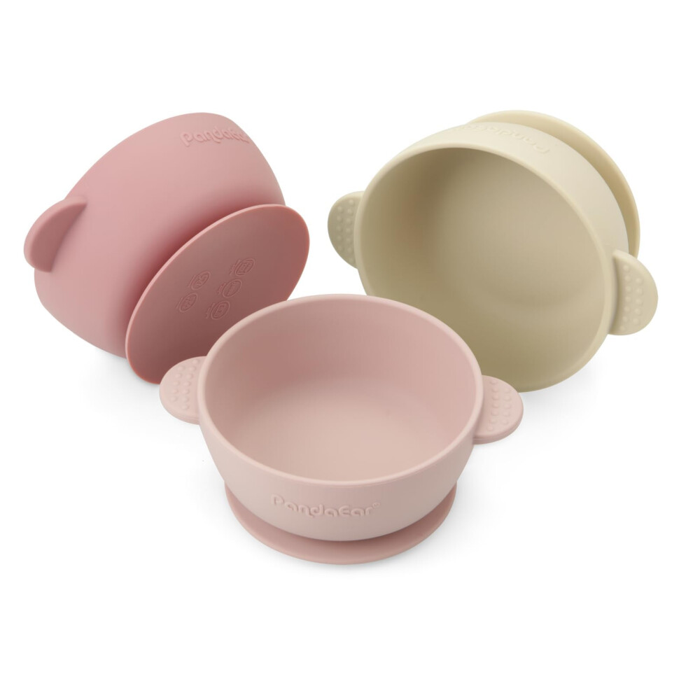 Silicone Baby Bowls With Suction| 3 Pack Baby Suction Bowls For Baby Toddlers Infants Kids| Baby Food Feeding Bow Setl Food Grade Soft Safe Pandaear