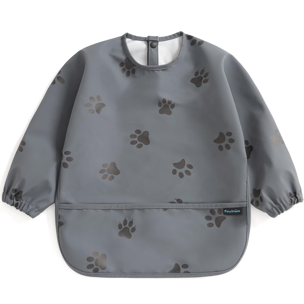 Weaning Bib With Long Sleeves & Blw, Soft And Skin-Friendly Material, Coverall Bibs For Baby Feeding, Waterproof And Easy To Clean & Machine Pewingo