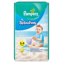 Pampers Size 3 Splashers Swim Pants, 12 Count, CARRY PACK, Do Not Swell In Water (6-11 kg / 13-24 lbs)