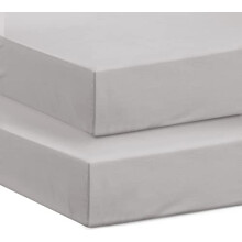Hajran Linen – 100% Pure Cotton Pack of 2 Cot Bed Fitted Sheets | High Thread Count Fabric, Soft & Durable (Grey, 70 x 140 cm)