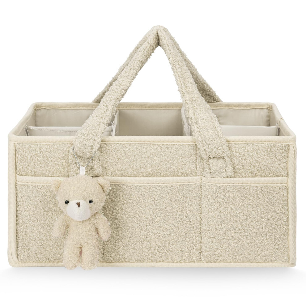 Nappy Caddy, Large Capacity Foldable Travel Diaper Organizer, With Compartments, For Wet Wipes And Baby Items Hagot