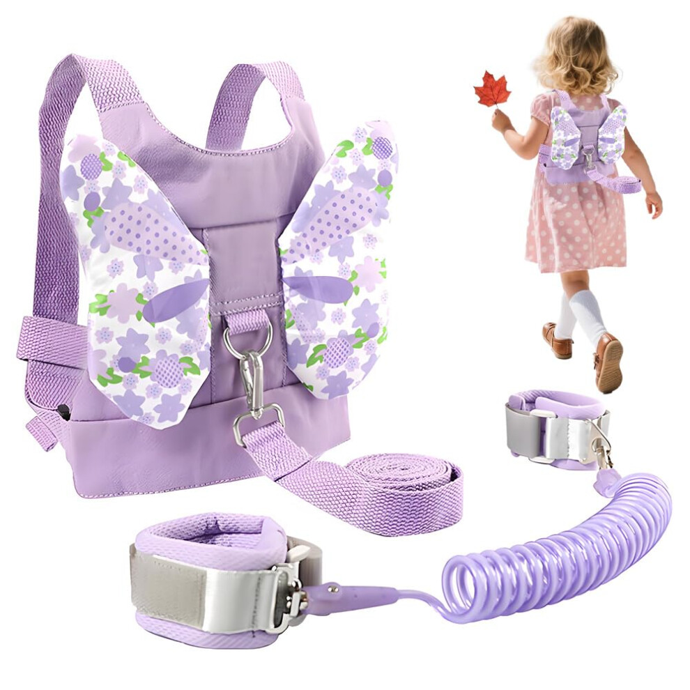 Baby Reins, Baby Walking Harness, Toddler Reins Reins Walking Harness With Safety Rein & Butterfly Wings With Anti Lost Wrist Link For Toddlers Girls Hiuyavy