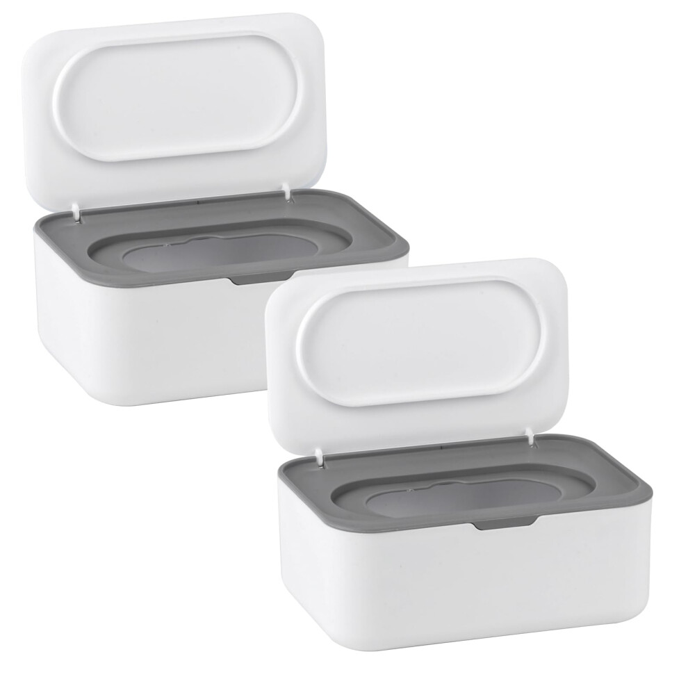 2 Pcs Wipes Dispenser Case Box, Baby Wipes Box Dispenser, Dry Wet Tissue Paper Case Holder, Tissue Storage Box Case With Lid, Keep Wipes Fresh, Nappy Qixingyl