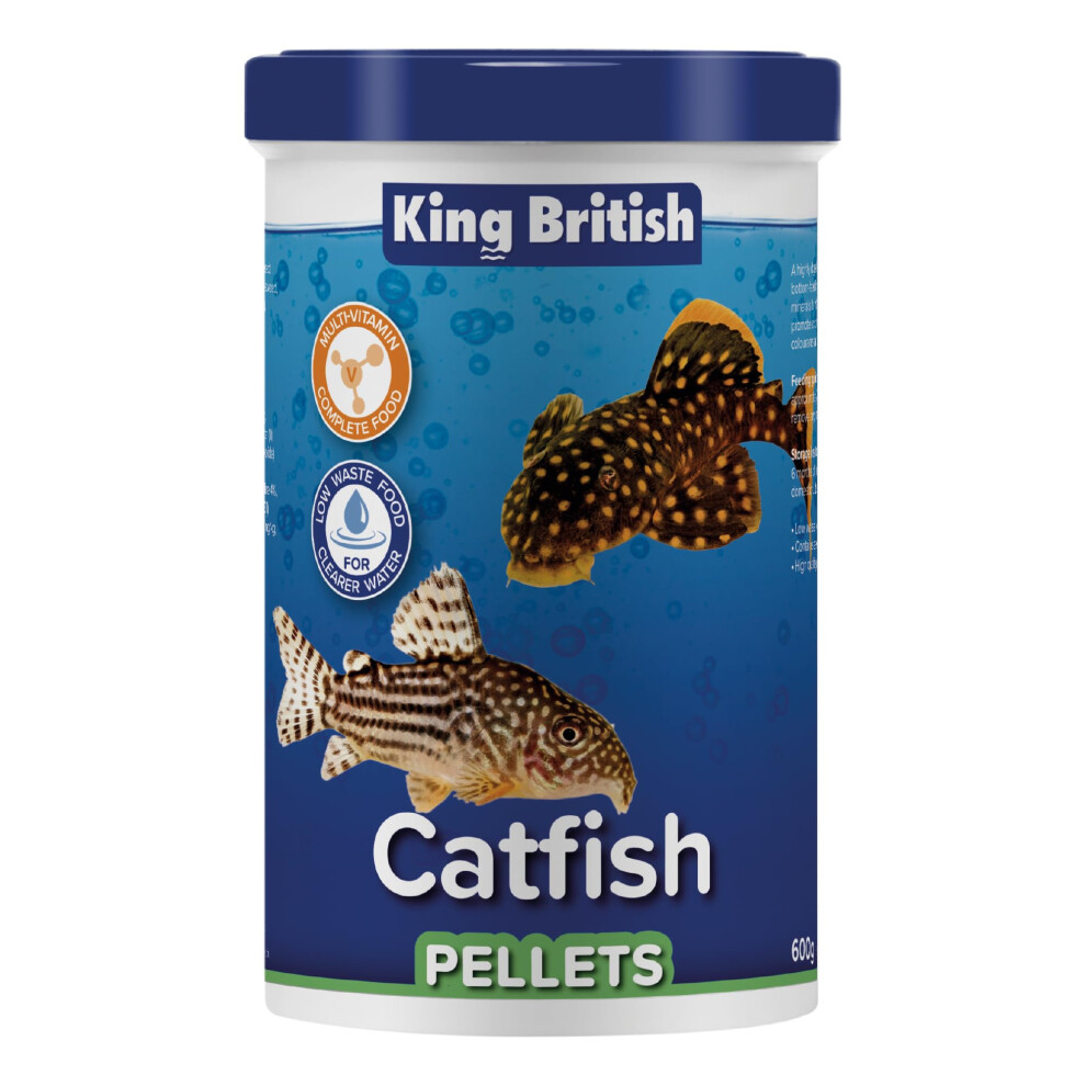 King British Catfish Pellets - 600g, Multi-Vitamin Sinking Food