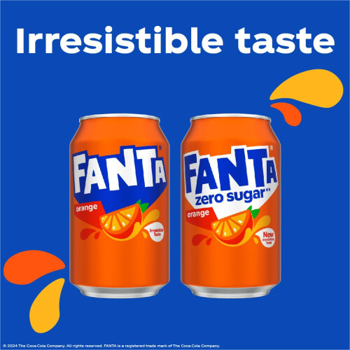 Fanta Fanta Can Orange Zero 330 ml (Pack of 24) 2