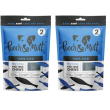 Pooch & Mutt - Cod Hide Chew Treat, Long Lasting Fish Hide Chews for Reward, 90g (2 chews) (Pack of 2)