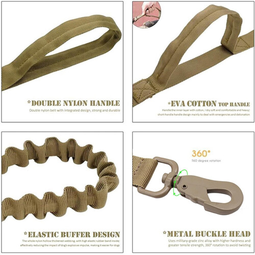 Dog Leash for Training, Elastic Nylon Control Handle for Medium and Large Dogs, Adjustable 100-140cm 1