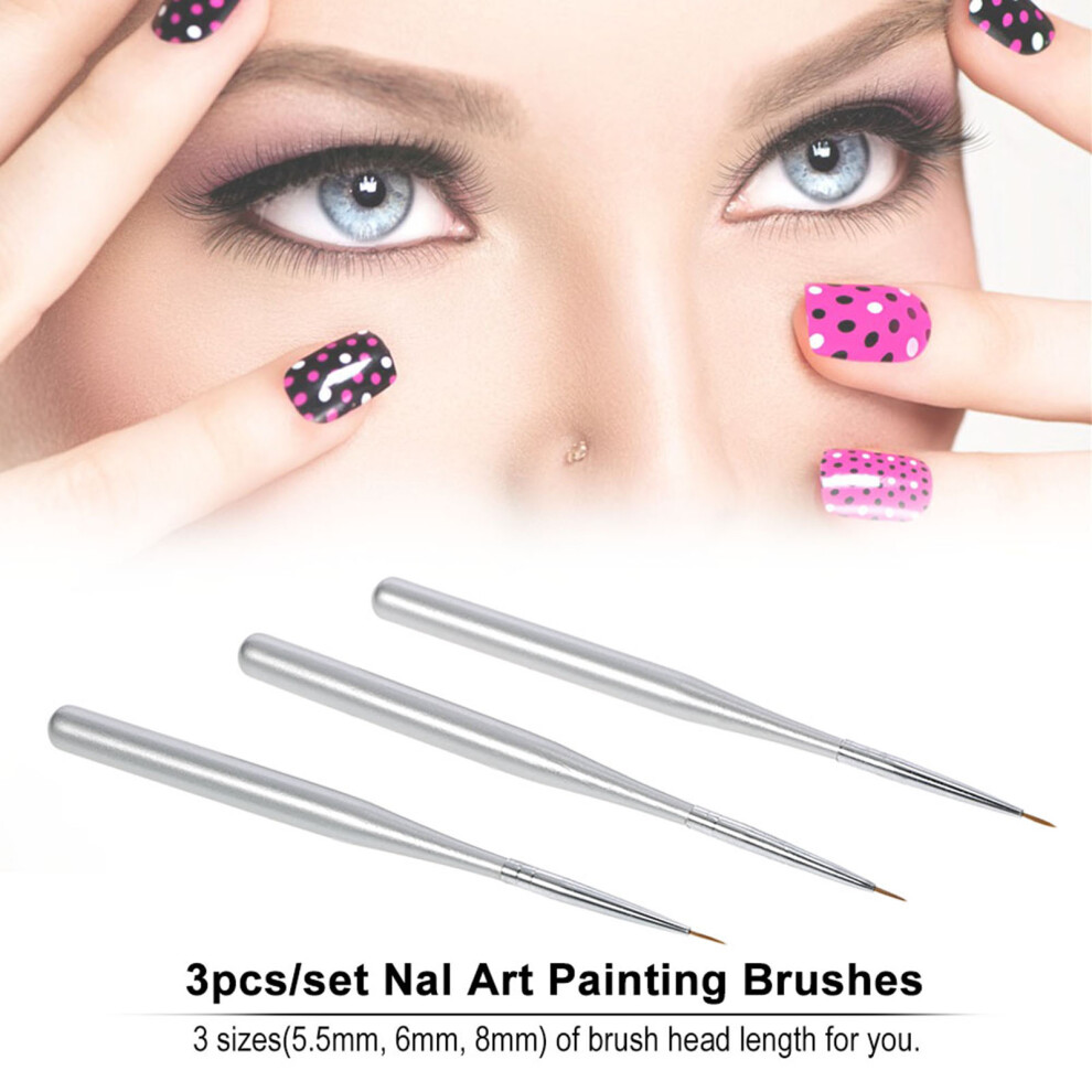 3pcs/set Professional Acrylic Nail Art Brush Set