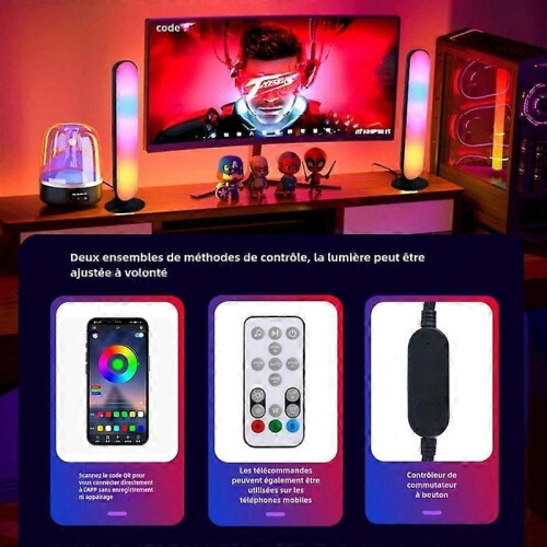 Lampe LED intelligenteLampe de bureau RVB avec plusieurs effets d'éclairage et synchronisation de la 1
