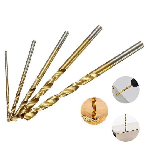 (50PCS J)50Pc Titanium Coated Drill Bits HSS High Speed Steel Drill Bits Set Tool Multi Function Metal 1