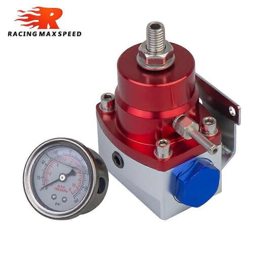 (avec manomètre) Régulateur de pression de carburant universel réglable pour voiture de course avec 1
