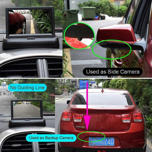 XCGaoon Nuova mini telecamera di retromarcia per auto con visione frontale/laterale/posteriore CCD da 1