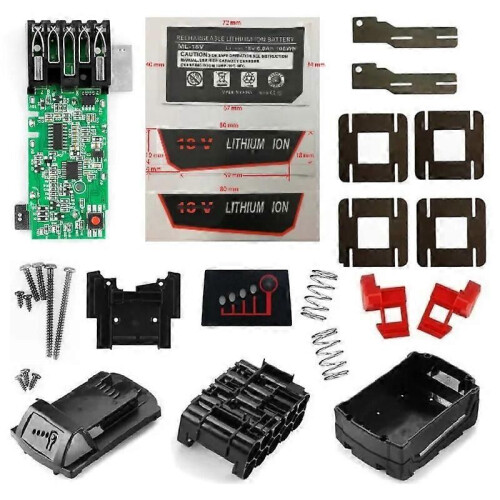 (3Layer15Hole9AhLabel)M18 Li-ion Battery Plastic Case PCB Charging Protection Circuit Board Shell For 2