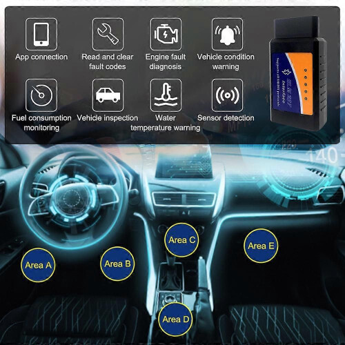(Basic Bluetooth)OBD2 Bilskanner Mini ELM327 Diagnostisk Adapter Tester Trådlös WIFI Bluetooth Bil 2