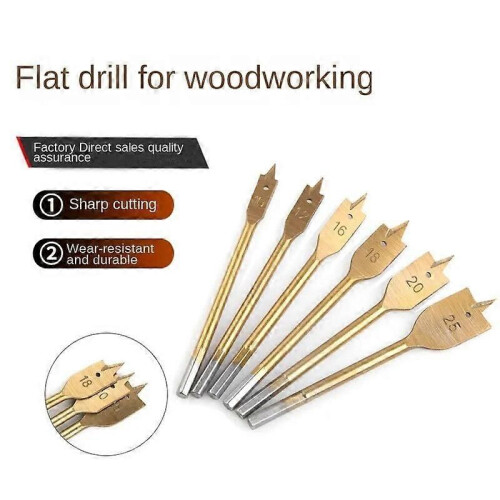 (C-13pcs)6/13pcs Flat Spade Drill Bits Set 6-35mm Titanium Coating Wood Boring Bit 1/4\ 1