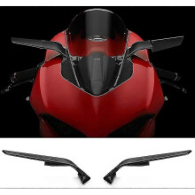 Motorcycle Side Rear View Mirrors Compatible with Ducati Panigale V2 V4 959 1299 - Adjustable Rotating Windwing Rearview Mirror