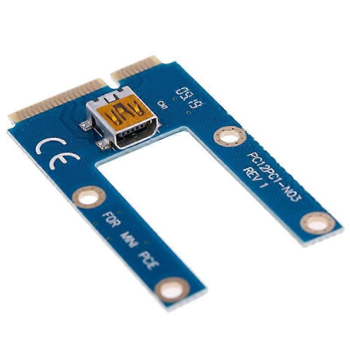 (Bleu) USB 3.0 Mini PCI-E vers PCIe PCI Express 1x vers 16x Extender Riser Card Adapter Câble d'extension 2