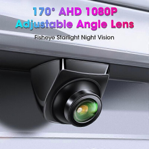 (E-White)Car Reverse Camera 1080P 170 Rearview Camera With Control Cable IP68 Waterproof Night Vision 1