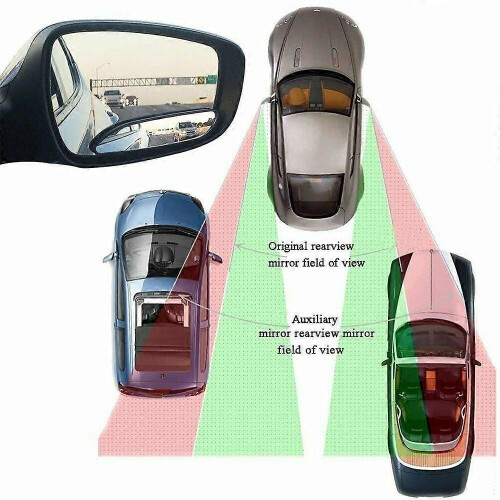 2Pcs Black Plastic Shell Glass Blind Spot Rectangular Mirror Auto Wide Angle Convex Rear Side View Car 1