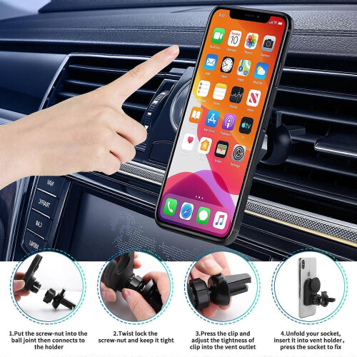 (standard)Air Vent Car Phone Holder for Pop Grip, Universal Socket Mount Vent Clip Car Mount, Socket 1