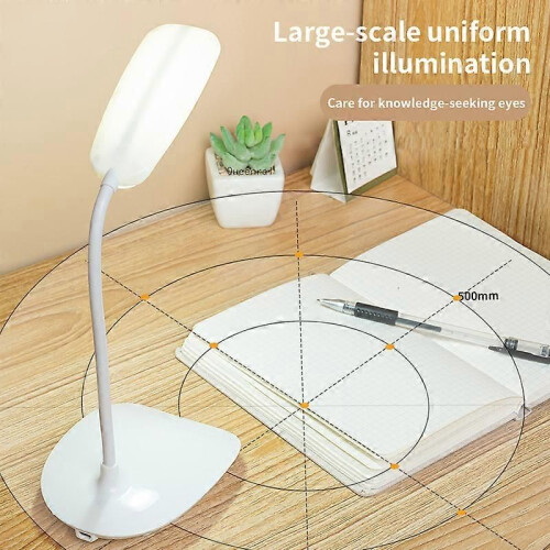 Lampe de bureau LED portable rechargeable par USB (rose), 3 vitesses, tactile, intensité variable, protection 1