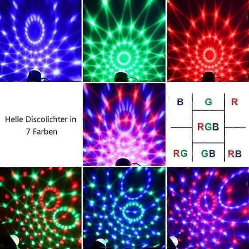 Lot de 2 éclairages de scène, boule à facettes à LED avec télécommande, éclairage de scène pour fête, 2
