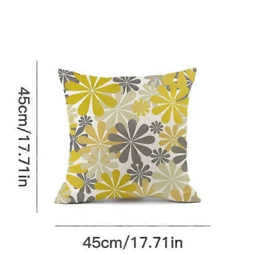 Cushion Cover - Linen - Set of 4 - Grey - Square - Boho Pattern - 45x45cm 1