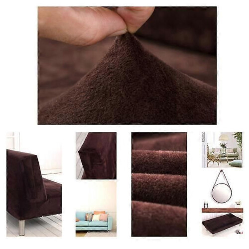 Solid Stretch Sofa Bed Cover Armless Sofa Cover Solid Color Sofa Bed Cover - Black 2