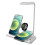 Lampe de bureau LED (B-USB Blanc) avec chargeur sans fil, lampe de table à intensité variable pour iPhone 4