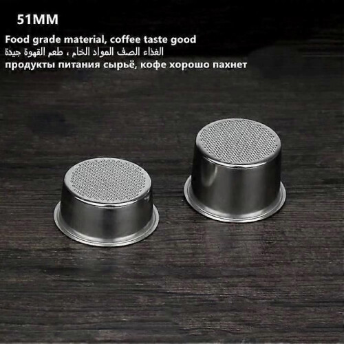 51 mm 1-2-4 koppar kaffe bottenlöst portafilter utbytesfilterkorg för Delonghi EC680-EC685 Espresso 1
