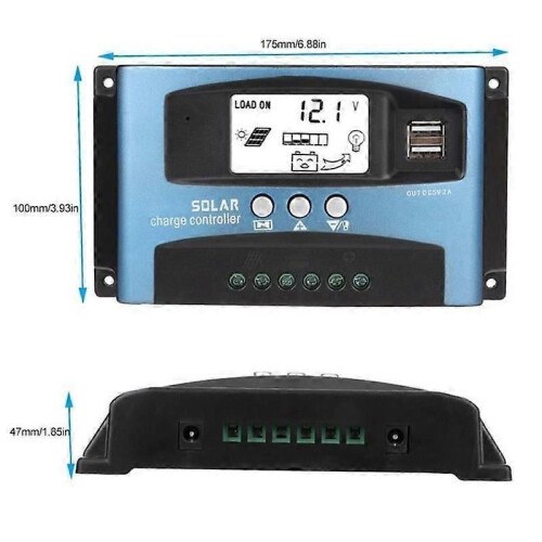 100A MPPT Solpanel Batteriladdare Charge Regulator Controller 12V - 24V Auto Tracking Uppgradering ABI03 2