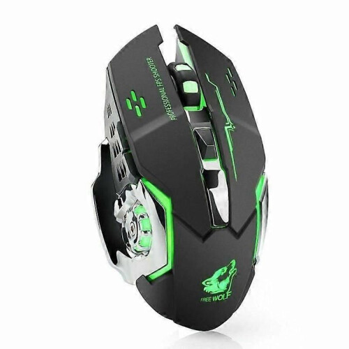 Wireless Mouse Gamer LED Backlight Gaming Bluetooth Black 1