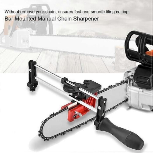 Chain Sharpener, Bar Mounted Manual Chain Sharpener Chain Guide Tool for Chainsaw 1