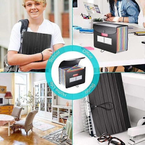 Classeur à soufflets, classeur de rangement de papier, classeur de documents A4 extensible à 24 compartiments 2