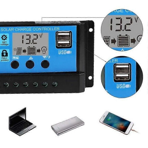 Regulator Kit Automatisk Solar Charge Controller PWM Solar Batteriladdare 30A 2