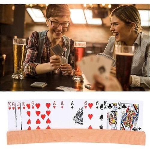 Set di 2 porta carte da gioco in legno per bambini, adulti e anziani 1