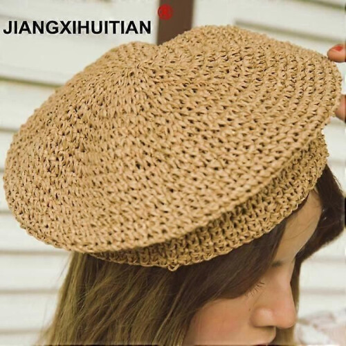 Solhatt - Dam - Raffia - Beige - Casual - Storlek 55-58cm 2