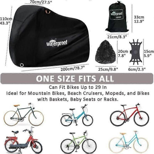 Housse de vélo - Robuste - 210T - Imperméable - Protection UV - Noir 1
