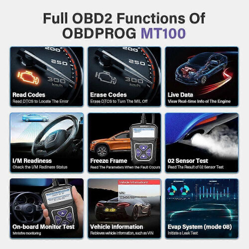 OBDPROG MT100 OBD2 Automotive Scanner Code Reader EOBD Engine Check Car Diagnostic Tool PK ElM327 1
