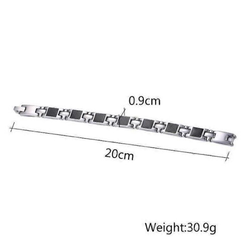 Herrenarmband magnetisch Stahl Carbonfaser 1