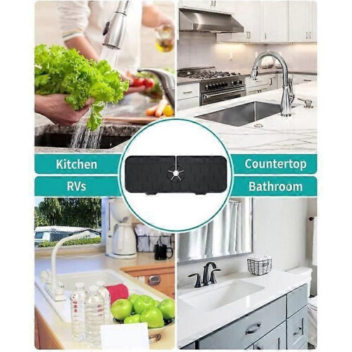 Faucet Mat Splash Catcher Silicone Protector for Kitchen Bathroom Sink 2