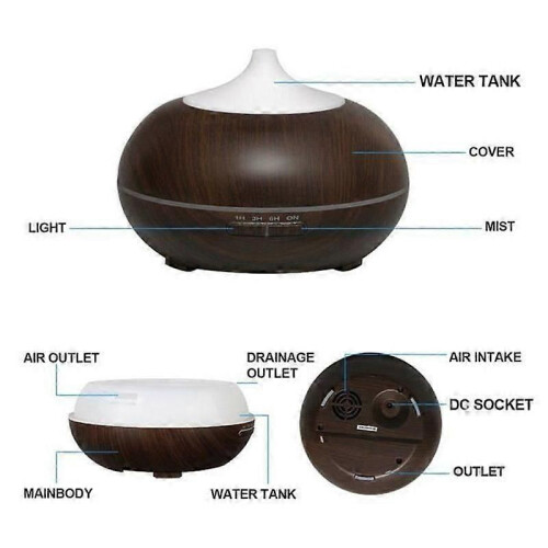 Ultrasonic Humidifier Essential Oil Diffuser Aroma Diffuser Almond Shape Brown 1