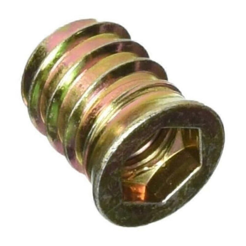 Lot de 5 inserts filetés M10 x 20 mm pour bois 2