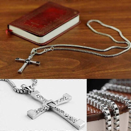 Collana con ciondolo a croce - Lega d'argento e cristallo - Gioielli da uomo 2