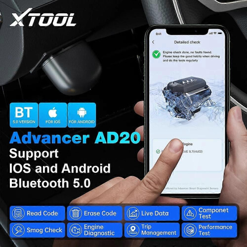AD10 Nyligen uppdaterad XTOOL Advancer AD20 Obd2 Car Code Reader för Android /IOS FulA obd Function 1