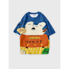 (M) T-shirt short sleeve round neck summer casual loose D3053
