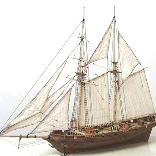 Wooden Sailboat Ship Model Home DIY Model