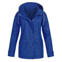 Softshell Jacket Women Reversible Lightweight Rain Jacket with Zipper Drawstring Ideal for Hiking Cycling Winter Fashion Blue