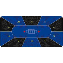 Poker Table Mat, Portable Rubber Poker Mat for 10 Players, Small Size, Blue Color, Ideal for Poker Games