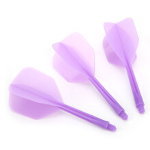 3 Stück transparente lila ABS-Dartspitzen mit Flights, 80 mm, 2BA